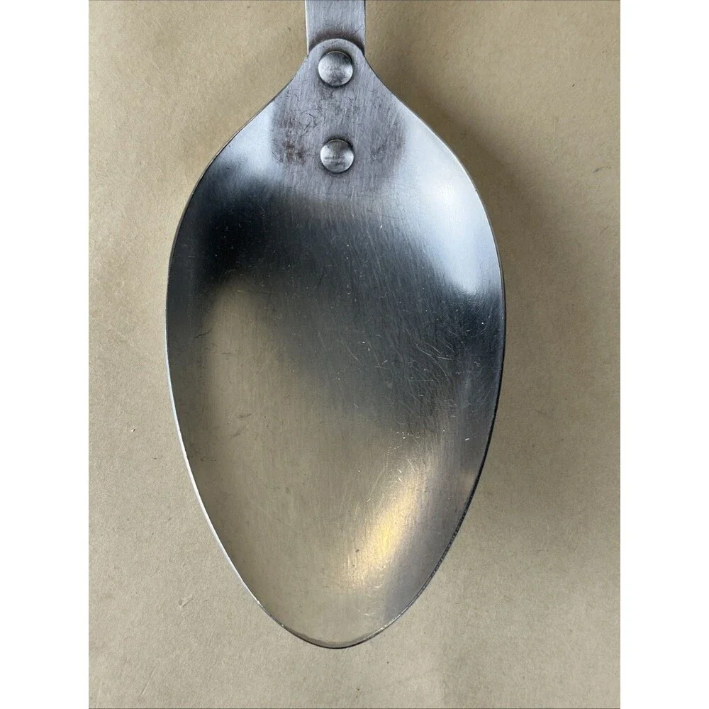 Vintage EKCO Stainless Vanadium Solid Serving Spoon Utensil 11.5